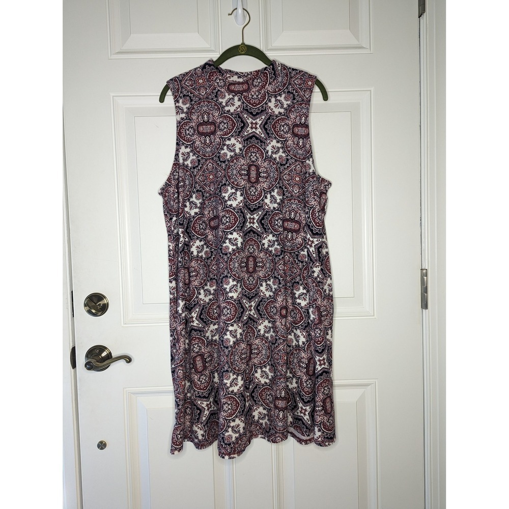 Charming Charlie Women's XL Dress Sleeveless Abstract Pullover Pink Multi EUC - Picture 2 of 6